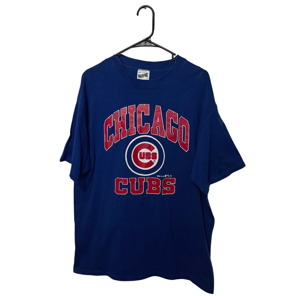 Vintage Chicago Cubs Shirt Mens XL Blue 1993 90s MLB Baseball Graphic Tee Bike